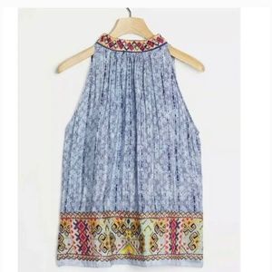 Bhanuni by Jyoti for Anthropologie Jina Halter Embroidered Blouse